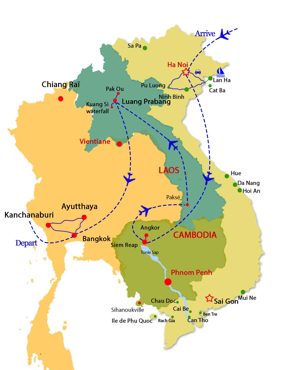 Vietnam Cambodia Laos et Thailand