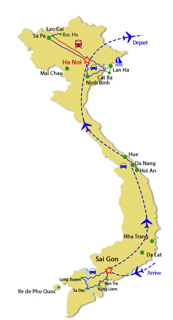 Vietnam South to North Circuit in 20 Days