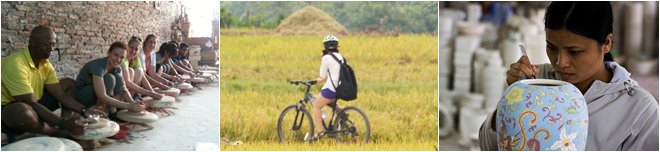 cycling to bat trang pottery village one day