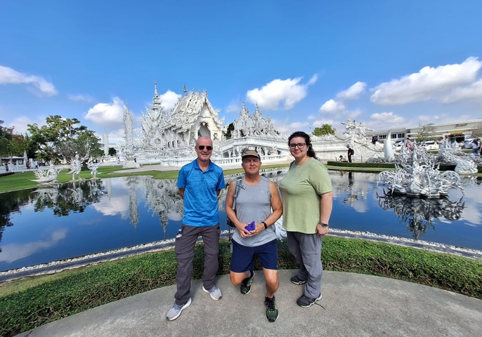 Customers visiting the spectacular White Temple in Thailand for 21-Day Southeast Asia Adventure Tour