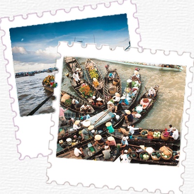 Floating market Saigon Vietnam Cai rang