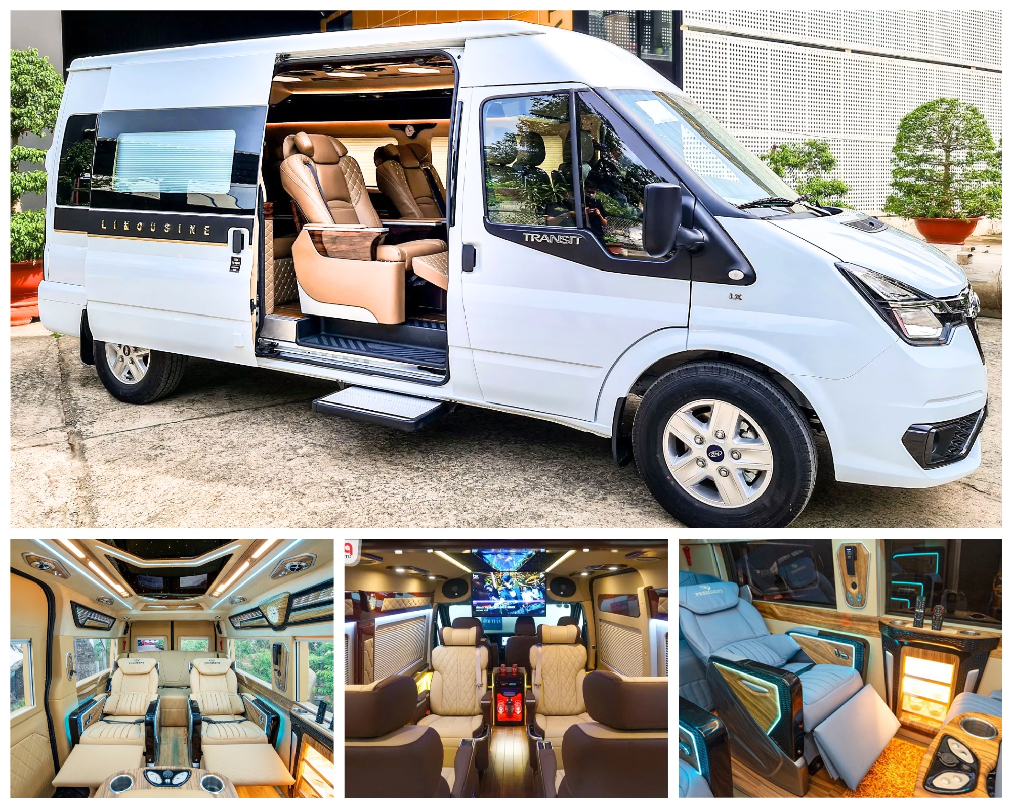 Premium limousine van with private driver for a tailor-made journey in Vietnam