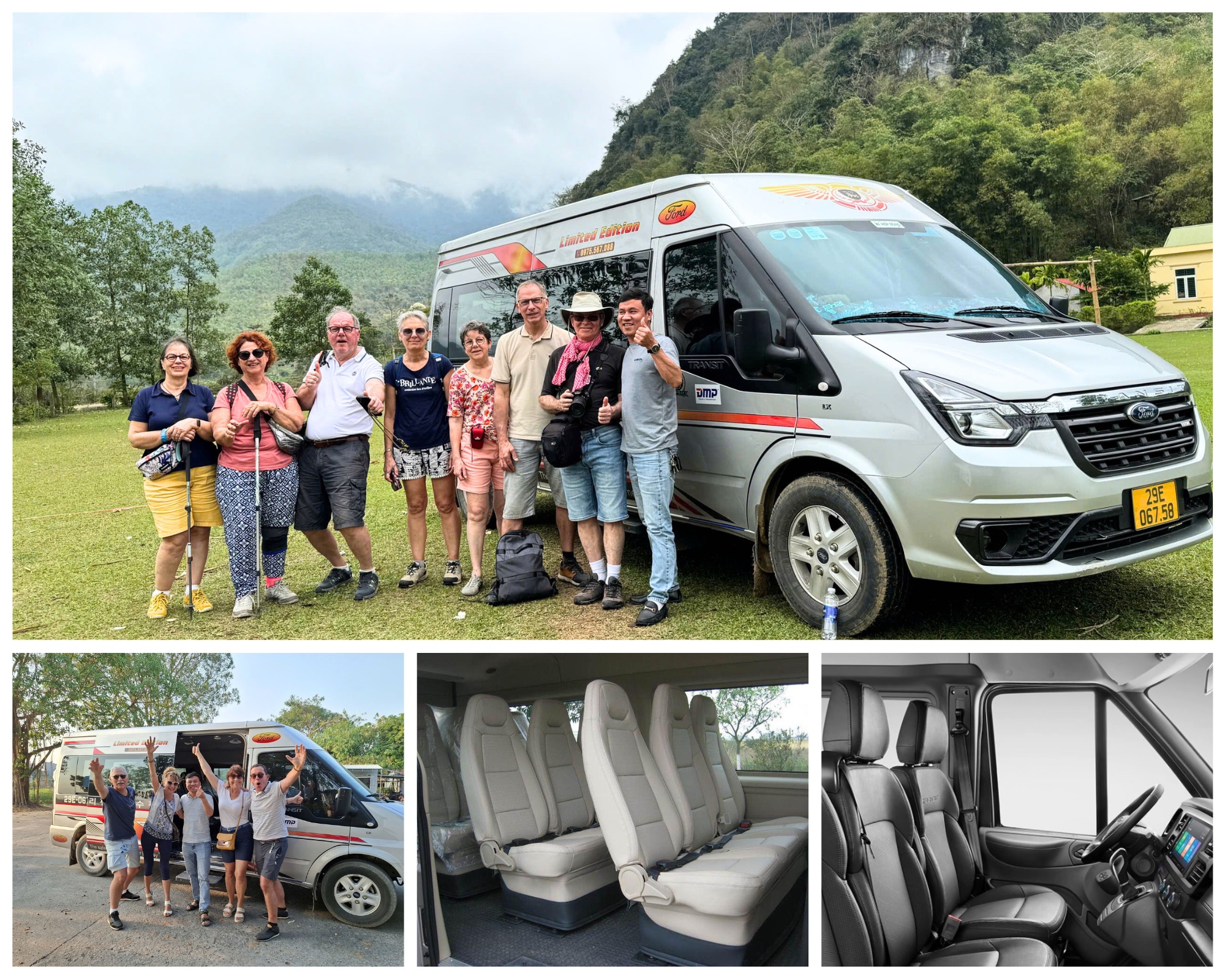 Private van with 16 seats and driver in Vietnam for families and groups of 3 to 7 travellers
